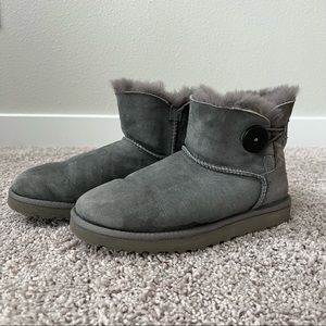 Ugg Grey Mini Bailey Button Boots
